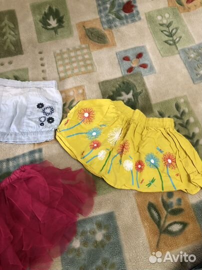 Юбочки, платье, шорты на девочку (пакетом)