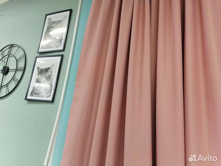 Розовые шторы гардины Сатин