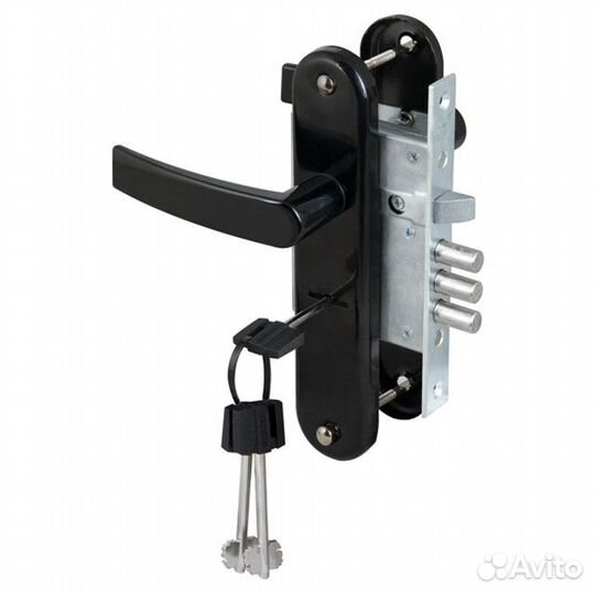 Ручка дверная с замком сам зв9-6/13 черный