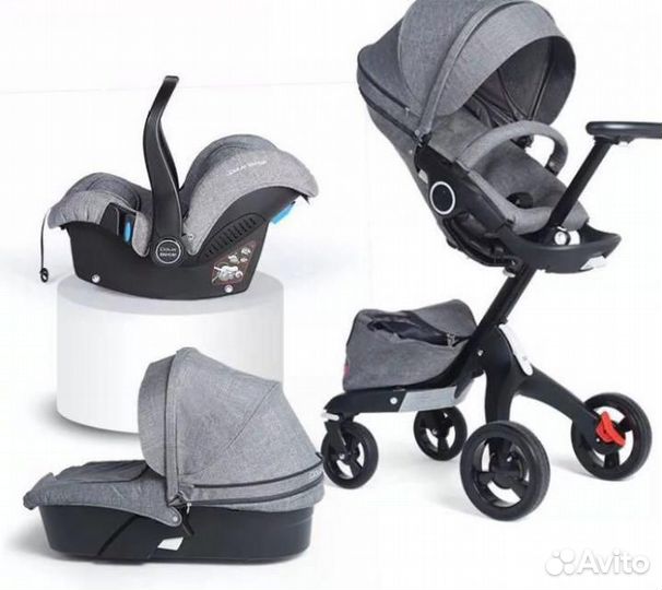Коляска Stokke Xplory V5 All Blak (аналог) 3 в 1
