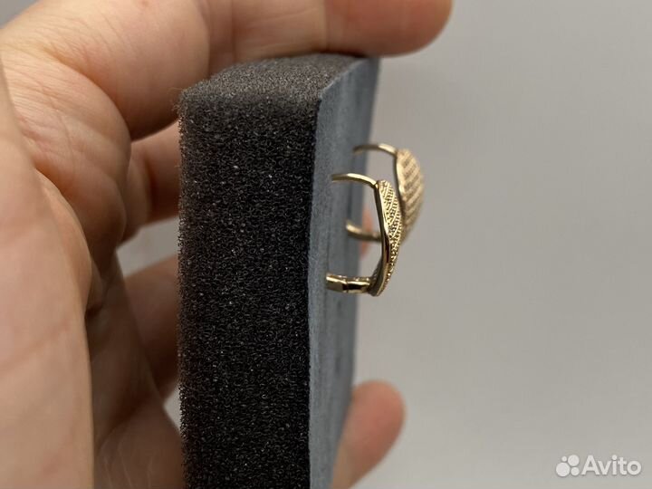 Стильные серьги, позолота