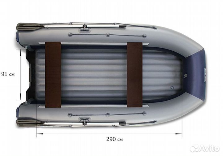 Лодка Флагман DK 350 Серо-синяя пвх