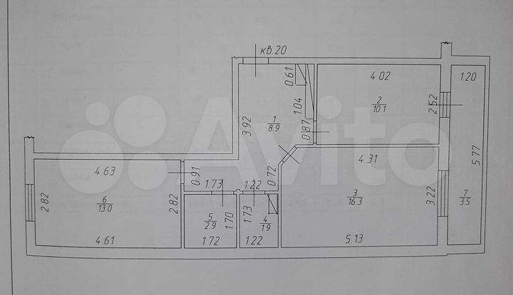 2-к. квартира, 53,1 м², 6/10 эт.