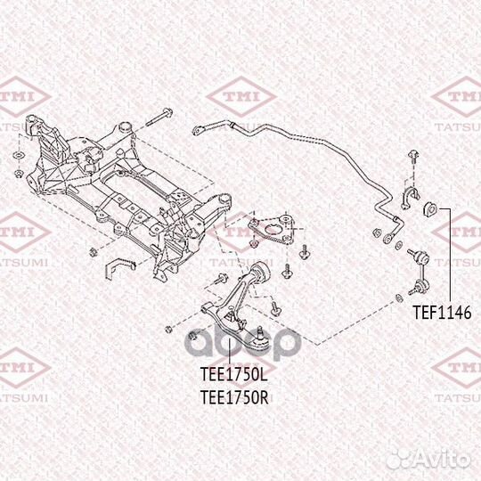 Рычаг nissan X-trail 00- перед.подв.лев. TEE175