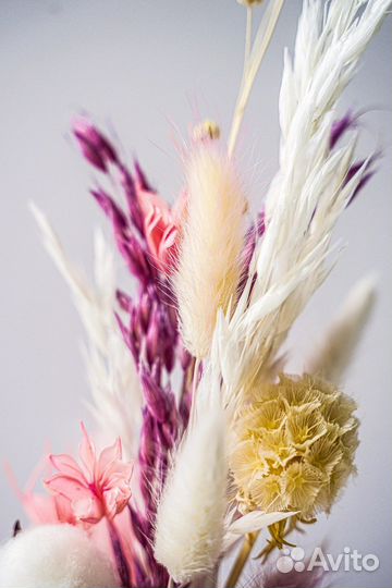 Букет из сухоцветов, сухоцветы в кашпо, букет
