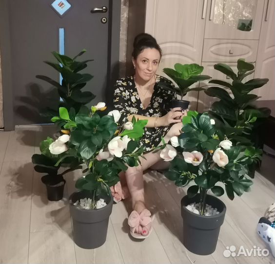 Искусственные растения в горшках