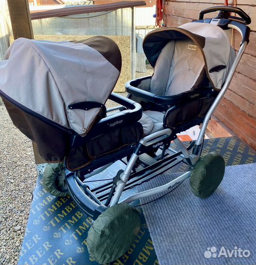 Коляска для двойни peg perego