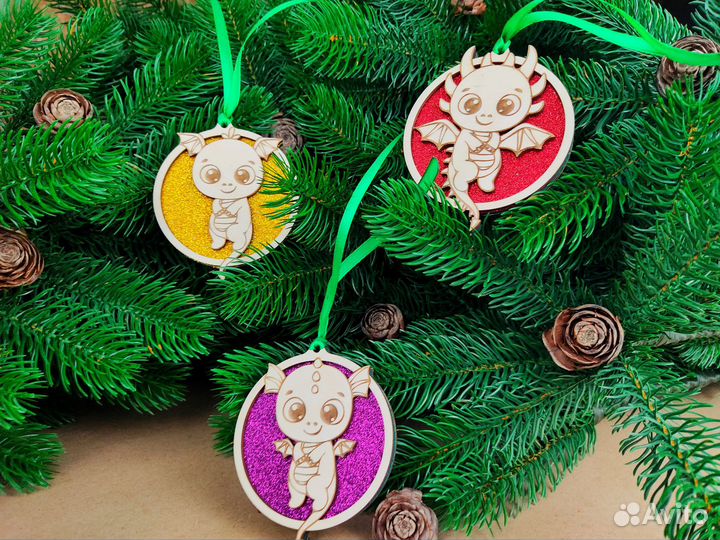 Елочные деревянные игрушки