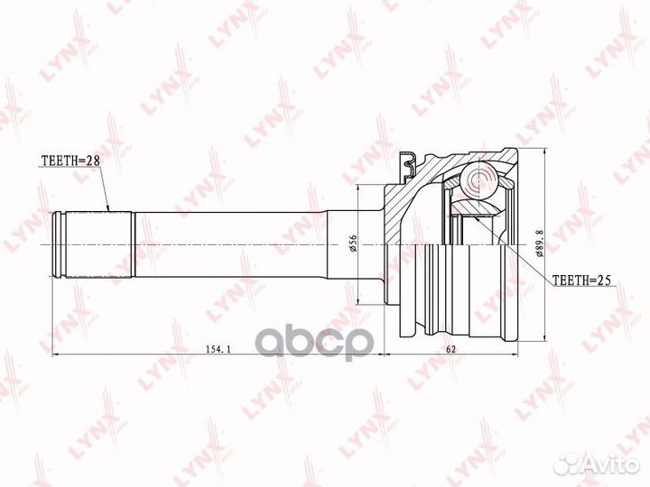 Шрус наружный перед прав/лев CO5503 lynxauto