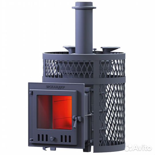Печь дровяная чугунная Искандер Ураган 18мс в сет