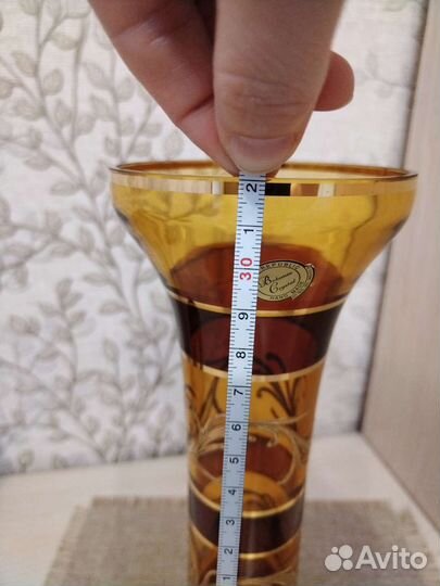 Ваза,цветное стекло,Чехия, новая