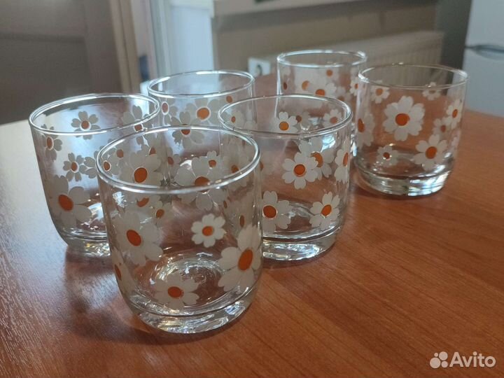 Набор стаканов ромашки 6 штук