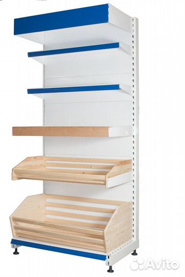 Стеллаж с деревянными (хлебными) полками