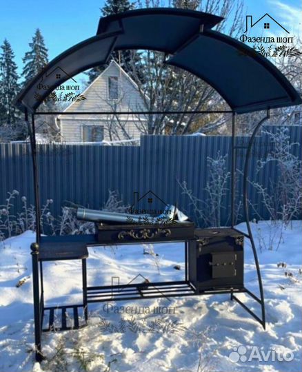 Мангал с печью под казан