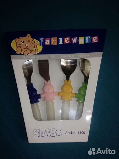 Набор детских столовых приборов 4 пр. нерж.сталь