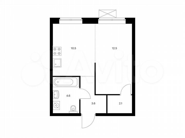 1-к. квартира, 33,3 м², 16/22 эт.