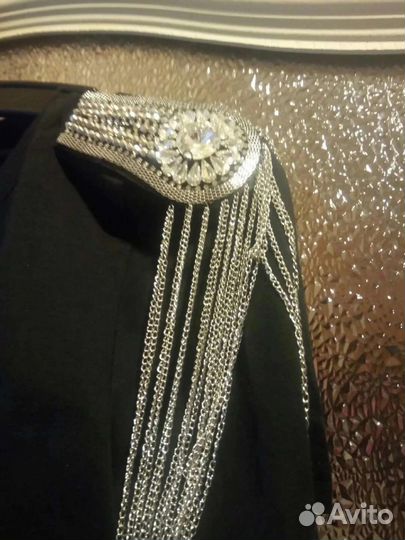 Погоны стразы, бусины + цепи
