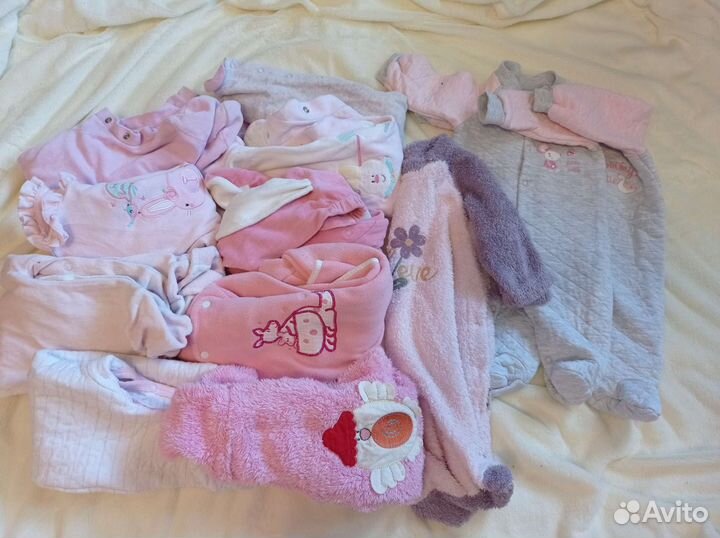 Вещи пакетом на девочку 1-3месяца