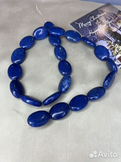 Нить натуральных камней чароид, лазурит, агат
