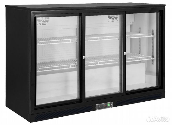 Шкаф барный холодильный черный +2.+8 (1335x505x895