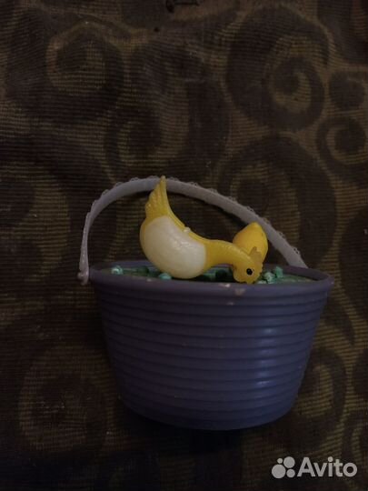 Ретро редкая игрушка ведерко с курочками СССР