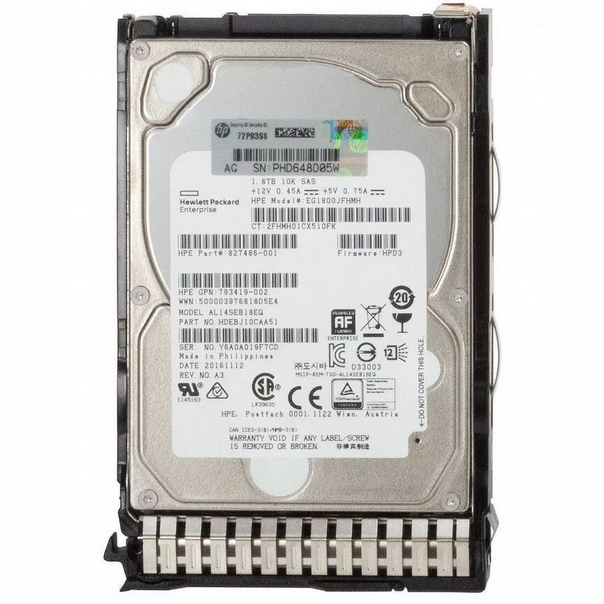 [827486-001] Жесткий Диск Hp Eg1800jfhmh 1,8tb Sas 2,5" Hdd