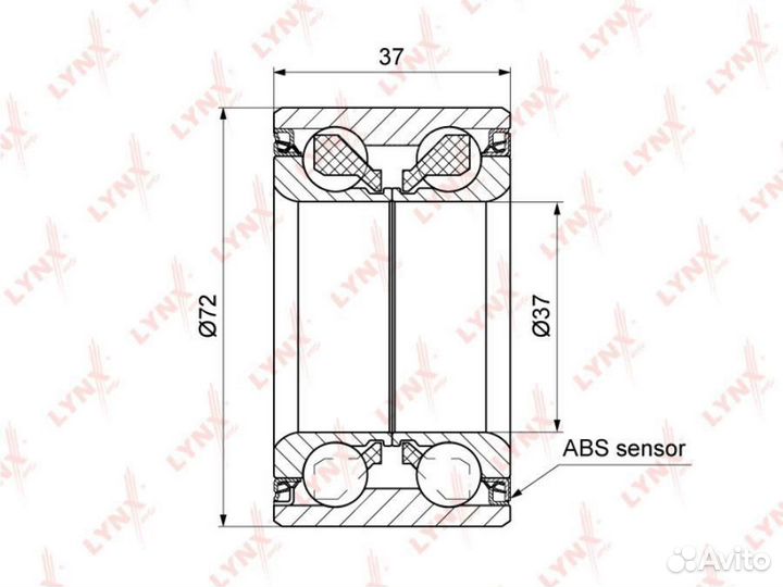 Lynxauto WB-1284 Комплект подшипника ступицы колеса перед