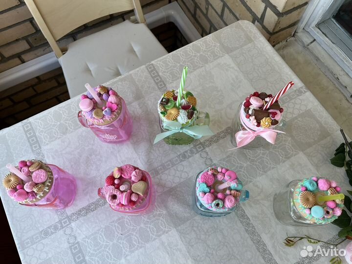 Кружка / банка с декором из полимерной глины