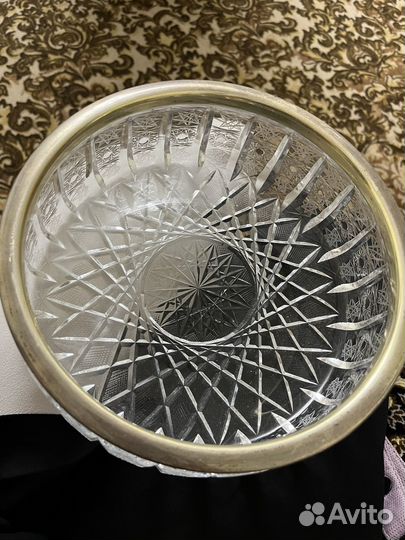 Ваза хрусталь с серебром