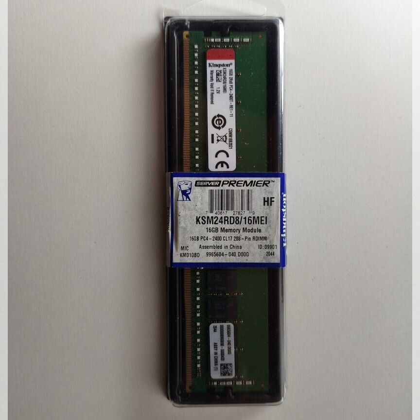 [PC4-24] 16 Gb 2400 Mhz 2rx8 Kingston 16mei, Новая 1 Шт