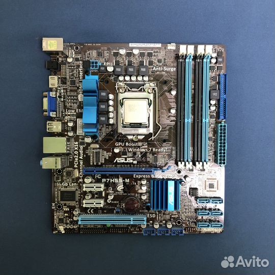 Материнская плата Asus P7H55-M + i5-750