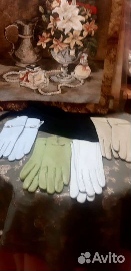 Кожанные женские перчатки