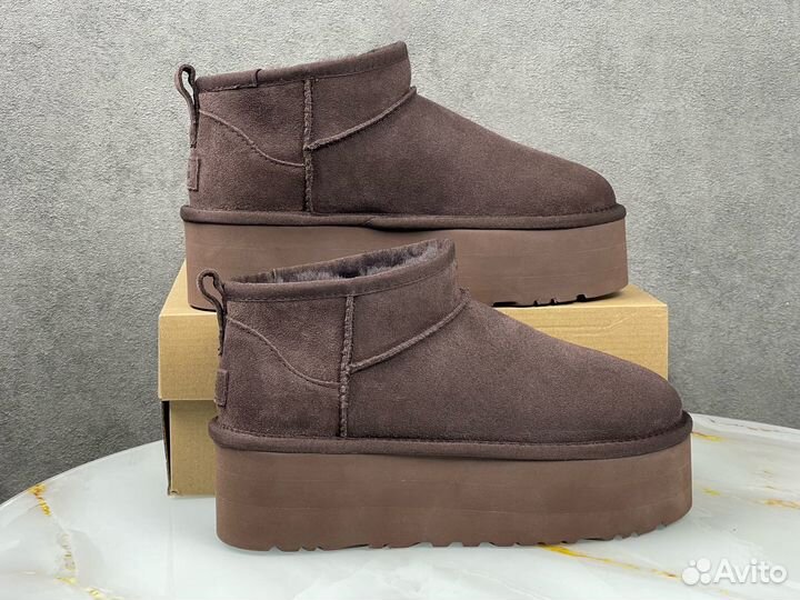 Ugg classic ultra mini platform шоколад угги