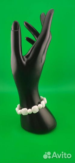 Браслет из натурального белого агата