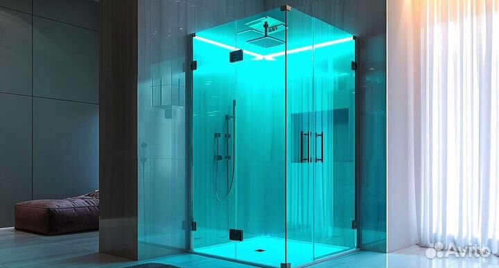 Стеклянное ограждение для душа