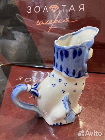 Молочник сливочник лев Гжель