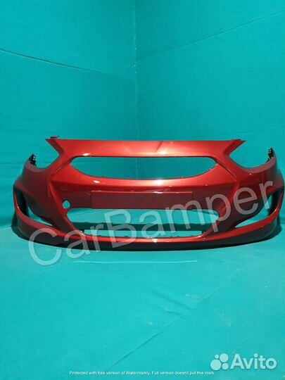 Бампер передний Хендай Solaris Garnet Red 2011г