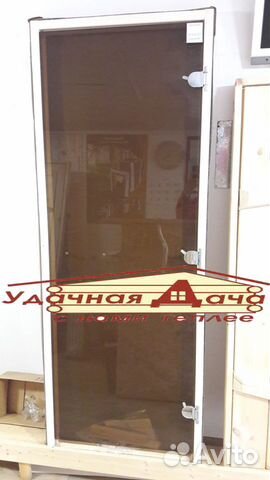 Дверь из стекла 8мм бронза 1800х700 баня сауна