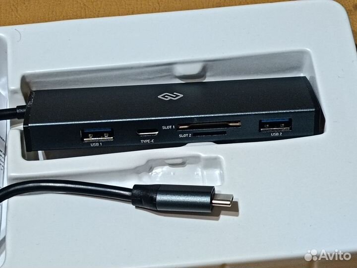 Стыковочная станция digma HUB-2U3.0CCR-UC-G, серый