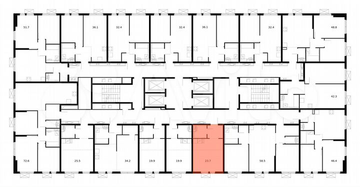 Квартира-студия, 23,7 м², 2/33 эт.