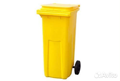 Евроконтейнер для мусора РФ 120 л желтый