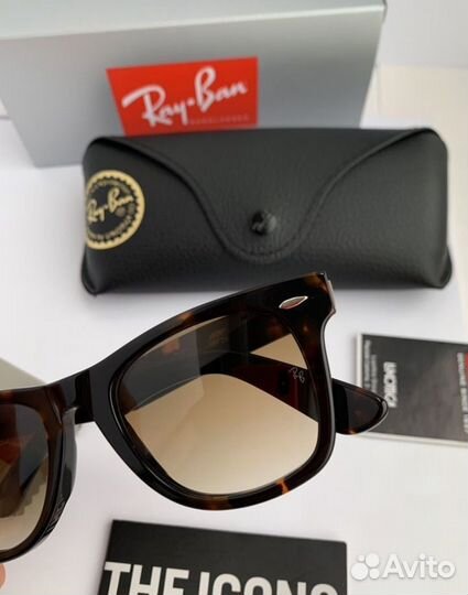 Очки ray ban wayfarer 50 коричневые