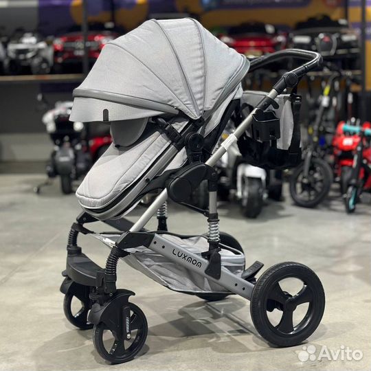 Новая коляска трансформер 3в1 серая