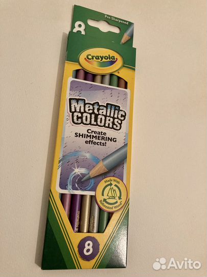 Карандаши Crayola metallic с шиммером