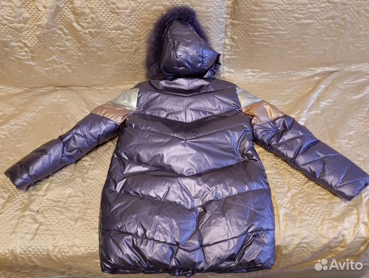 Пуховик зимний для девочки 140 146