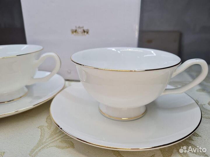 Чайные пары Классик Белый 250 мл костяной ф Lefard