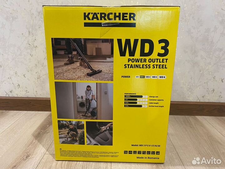 Строительный пылесос karcher wd 3 p s v - 17/4/20