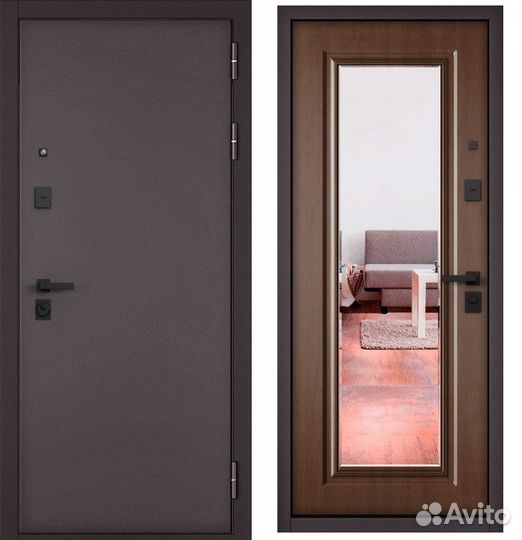 Входные металлические двери с зеркалом