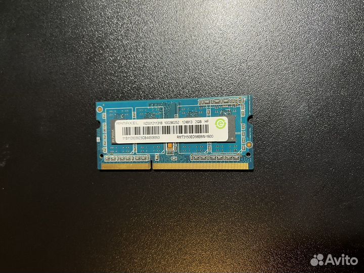 Оперативная память so-dimm ddr3 2gb 1600 Mhz 1.5V