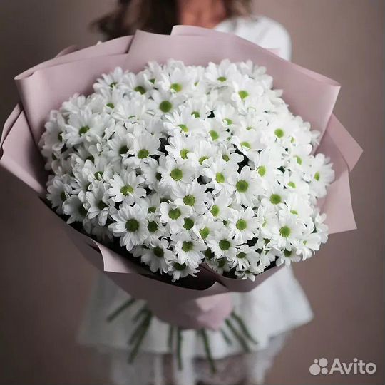 Букет 19 ромашковых хризантем